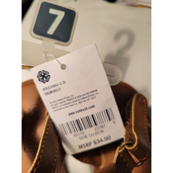 Girls/Toddler OshKosh B''Gosh Sandals Peach Yellow Flowers Size 7 Toddler HANA2 - Picture 4 of 8